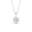 WEISSGOLDENE HALSKETTE MIT DIAMANTBLÜTE IM RUNDSCHLIFF - KETTEN MIT DIAMANTEN - KETTEN