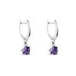 EARRINGS WITH HEART-SHAPED AMETHYSTS IN WHITE GOLD - AMETHYST EARRINGS - EARRINGS
