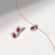EARRINGS OF ROSE GOLD WITH RUBIES AND BRILLIANTS - RUBY EARRINGS - 