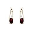 GARNET AND DIAMOND EARRINGS IN YELLOW GOLD - GARNET EARRINGS - EARRINGS