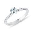 GOLD RING WITH DIAMONDS AND AQUAMARINE - AQUAMARINE RINGS - RINGS