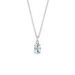 OVAL AQUAMARINE AND DIAMOND NECKLACE IN WHITE GOLD - AQUAMARINE NECKLACES - NECKLACES