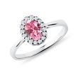 BAGUE EN OR AVEC SAPHIR ROSE ET DIAMANTS - BAGUES DE FIANÇAILLES EN SAPHIR - BAGUES DE FIANÇAILLES