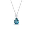 TOPAZ AND DIAMOND PENDANT IN WHITE GOLD - TOPAZ NECKLACES - NECKLACES