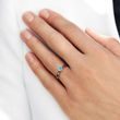 WHITE GOLD BLUE DIAMOND ENGAGEMENT RING - RINGS WITH LAB-GROWN DIAMONDS - ENGAGEMENT RINGS