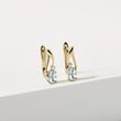 AQUAMARINE AND DIAMOND YELLOW GOLD EARRINGS - AQUAMARINE EARRINGS - EARRINGS