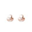 PETITES BOUCLES D'OREILLES TRÈFLES EN OR ROSE - PUCES D'OREILLES EN DIAMANT - BOUCLES D'OREILLES