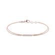 ROSE GOLD DOUBLE BRACELET WITH A DIAMOND BAR - DIAMOND BRACELETS - BRACELETS