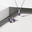 AMETHYST AND DIAMOND STUD EARRINGS IN WHITE GOLD - AMETHYST EARRINGS - EARRINGS