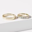 YELLOW GOLD RING SET WITH DIAMONDS AND SHINY FINISH - YELLOW GOLD WEDDING SETS - WEDDING RINGS
