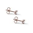 BOUCLES D'OREILLES EN OR ROSE ET DIAMANTS TAILLE OVALE - PUCES D'OREILLES EN DIAMANT - BOUCLES D'OREILLES