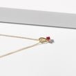 ROUND RUBY GOLD RIBBON NECKLACE - RUBY NECKLACES - NECKLACES