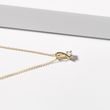 YELLOW GOLD DIAMOND RIBBON PENDANT - PENDANTS - NECKLACES