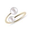 GOLD PEARL SPIRAL RING - PEARL RINGS - PEARL JEWELRY