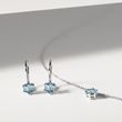 ROUND TOPAZ EARRINGS IN 14K WHITE GOLD - TOPAZ EARRINGS - EARRINGS