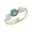 BREATHTAKING BLUE DIAMOND RING IN 14K YELLOW GOLD - FANCY DIAMOND ENGAGEMENT RINGS - ENGAGEMENT RINGS