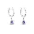 BOUCLES D'OREILLES ENDIAMANTÉES D'OR BLANC AVEC TANZANITES - BOUCLES D’OREILLES EN TANZANITE - BOUCLES D'OREILLES