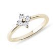 FOUR-LEAF CLOVER DIAMOND RING IN 14K YELLOW GOLD - DIAMOND ENGAGEMENT RINGS - ENGAGEMENT RINGS