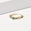 EMERALD RING IN YELLOW GOLD - EMERALD RINGS - 