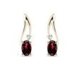 GARNET AND DIAMOND EARRINGS IN YELLOW GOLD - GARNET EARRINGS - EARRINGS