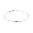 BRACELET EN OR BLANC AVEC MOLDAVITE - BRACELETS AVEC GEMMES - BRACELETS