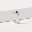 ENGAGEMENT RING IN WHITE GOLD WITH TANZANITE AND DIAMONDS - TANZANITE RINGS - RINGS