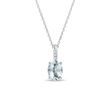 DIAMOND AND AQUAMARINE NECKLACE IN WHITE GOLD - AQUAMARINE NECKLACES - NECKLACES
