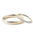 HIS AND HERS ETERNITY AND SHINY FINISH GOLD WEDDING RING SET - YELLOW GOLD WEDDING SETS - WEDDING RINGS