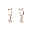 BOUCLES D'OREILLES EN OR ROSE AVEC MORGANITES TAILLE CŒUR - BOUCLES D'OREILLES EN MORGANITE - BOUCLES D'OREILLES