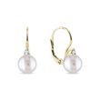 FRESHWATER PEARL AND DIAMOND EARRINGS IN GOLD - PEARL EARRINGS - PEARL JEWELRY