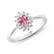 PINK SAPPHIRE AND DIAMOND RING IN WHITE GOLD - SAPPHIRE RINGS - RINGS
