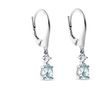 AQUAMARINE DROP EARRINGS IN WHITE GOLD - AQUAMARINE EARRINGS - EARRINGS
