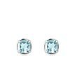 CUSHION CUT SKY BLUE TOPAZ STUD EARRINGS IN WHITE GOLD - TOPAZ EARRINGS - EARRINGS