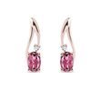BOUCLES D'OREILLES EN OR ROSE AVEC DIAMANTS ET TOURMALINES - BOUCLES D'OREILLES EN TOURMALINE - BOUCLES D'OREILLES