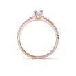 ANNEAU D'OR ROSE AVEC DIAMANTS TAILLE BRILLANT - BAGUES DE FIANÇAILLES EN DIAMANT - BAGUES DE FIANÇAILLES
