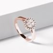 MORGANITE AND DIAMOND ROSE GOLD RING - MORGANITE RINGS - RINGS