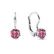 BOUCLES D'OREILLES EN OR BLANC AVEC TOURMALINES RONDES - BOUCLES D'OREILLES EN TOURMALINE - BOUCLES D'OREILLES