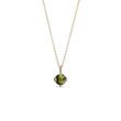 DAINTY YELLOW GOLD NECKLACE WITH MOLDAVITE - MOLDAVITE NECKLACES - NECKLACES