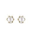 PEARL FLOWER STUD EARRINGS IN YELLOW GOLD - PEARL EARRINGS - PEARL JEWELRY
