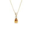 CITRINE AND DIAMOND PENDANT IN YELLOW GOLD - CITRINE NECKLACES - NECKLACES