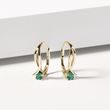 14K YELLOW GOLD EMERALD EARRINGS - EMERALD EARRINGS - EARRINGS