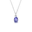 COLLIER EN OR BLANC AVEC TANZANITE ET DIAMANT - COLLIERS AVEC TANZANITE - COLLIERS