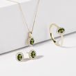 WEISSGOLDENE OHRRINGE MIT DIAMANTEN UND OVALEM MOLDAVIT - OHRRINGE MIT MOLDAVIT - OHRRINGE