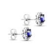BOUCLES D'OREILLES DELUXE EN OR BLANC SERTIES DE SAPHIRS ET DE DIAMANTS BLANCS - BOUCLES D'OREILLES EN SAPHIR - BOUCLES D'OREILLES