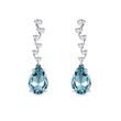 EARRINGS WITH BRILLIANTS AND TOPAZ IN WHITE GOLD - TOPAZ EARRINGS - EARRINGS