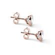 PUCES D'OREILLES EN OR ROSE ET AIGUE-MARINE - BOUCLES D'OREILLES EN AIGUE-MARINE - BOUCLES D'OREILLES