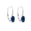 SAPPHIRE AND DIAMOND WHITE GOLD DROP EARRINGS - SAPPHIRE EARRINGS - EARRINGS