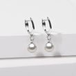 White Gold Earrings with Akoya Pearl and Diamonds