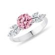 1CT LAB GROWN PINK DIAMOND RING IN WHITE GOLD - RINGS WITH LAB-GROWN DIAMONDS - ENGAGEMENT RINGS