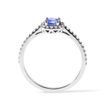 BAGUE DE FIANÇAILLES EN OR BLANC AVEC TANZANITE ET DIAMANTS - BAGUES EN TANZANITE - BAGUES